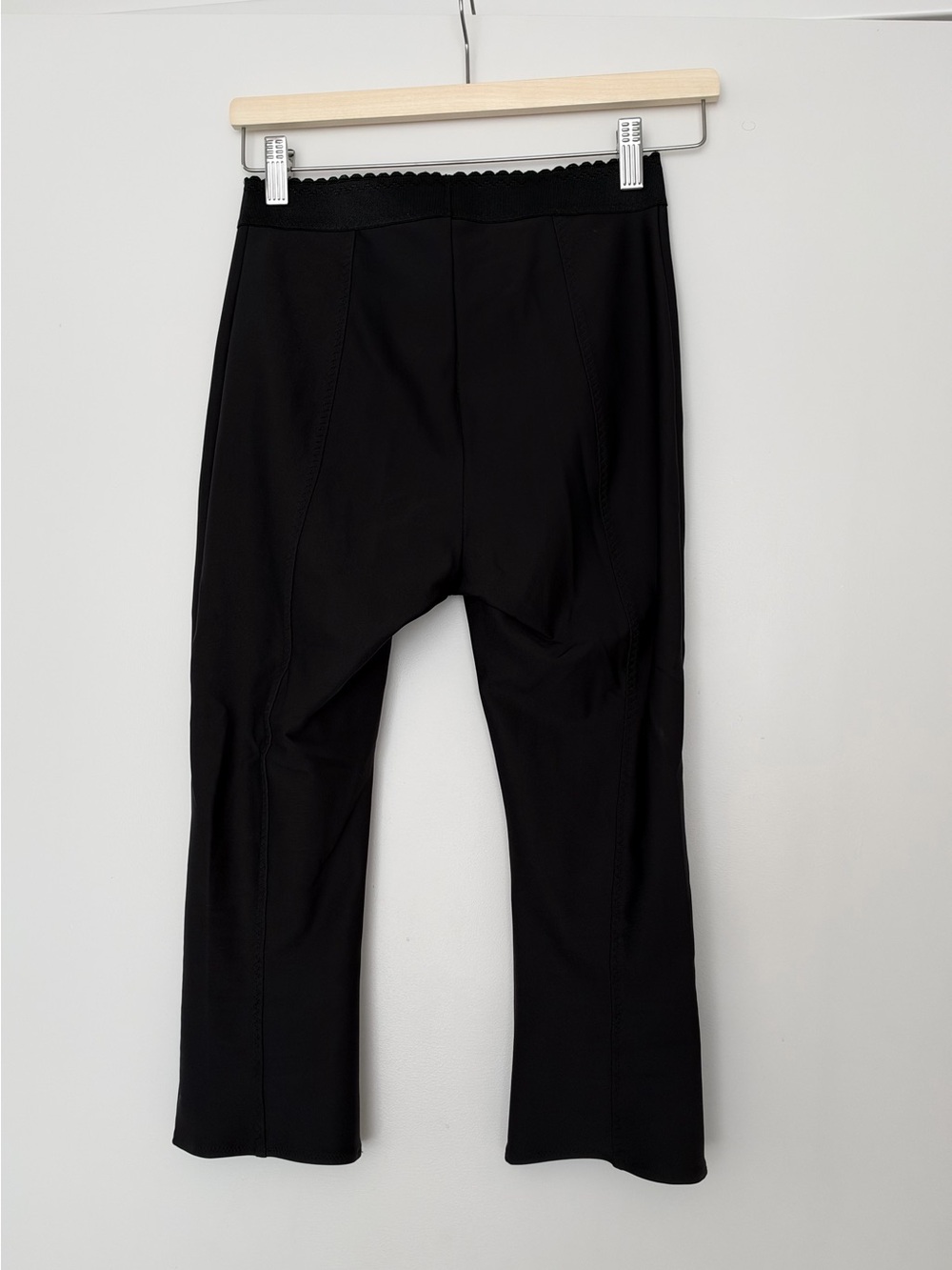 SKIMS Black Crop Flare Ponte Pants